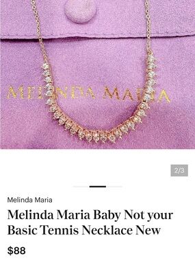 Melinda Maria Rose Gold Crystal Fringe Necklace